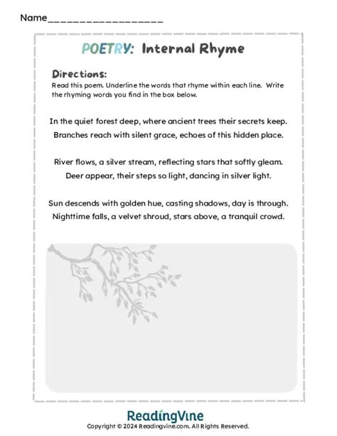Internal Rhyme Examples and Activities - ReadingVine
