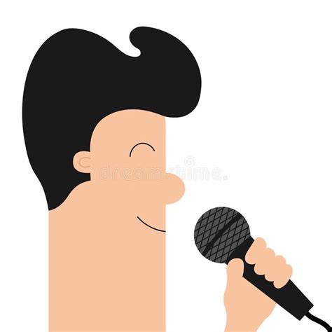 Man Face Profile Guy Face Head Singing Hand Holding Microphone Music