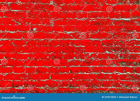 Fundo Da Antiga Parede De Tijolos Pintada Esquema De Cores Alterado