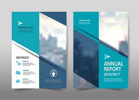 Vector Blue Annual Report Leaflet Brochure Flyer Template A4 Stock