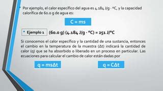 Calor Especifico Y Calorimetria Ppt