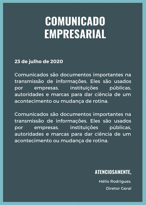 Modelos de Comunicado para Imprimir e Editar Grátis