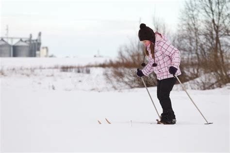 Little Girl Cross-country Skiing Stock Photo - Image of hobby, enjoy ...