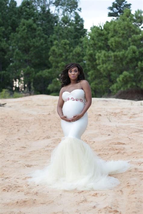 Mermaid Maternity Gown Maternity Dress Strapless Gown Tulle Etsy