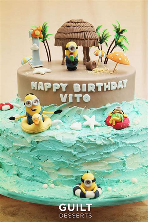 Minions Beach Party! - Decorated Cake by Guilt Desserts - CakesDecor