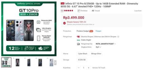 Infinix Gt 10 Pro Spesifikasi Lengkap Dan Harga Resmi Di Indonesia