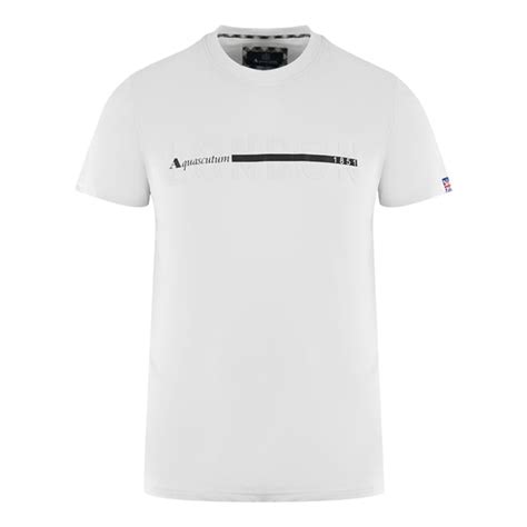 Aquascutum London 1851 Split Logo White T Shirt