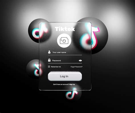 Premium PSD | Tiktok login form template with glass morphism effect or ...