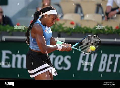 June 1 2023 Paris Paris France COCO GAUFF Of USA Return The Ball