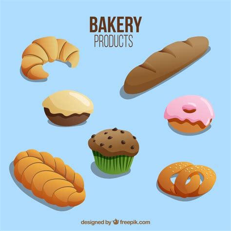 Productos Deliciosos De Pastelería Vector Gratis