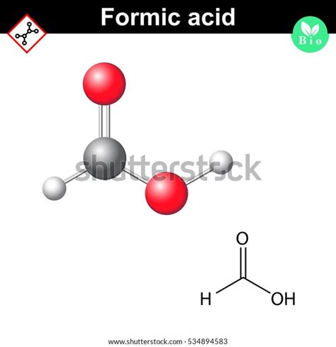 Formic Acid Molecular Formula 2d 3d Stock Vector Royalty Free 534894583