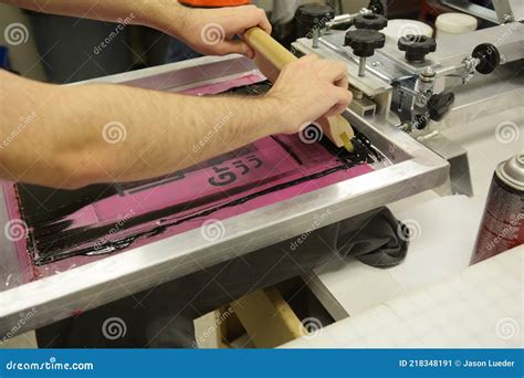 Screen Printing Or Silk Screening T Shirts Posters Etc Stock Image