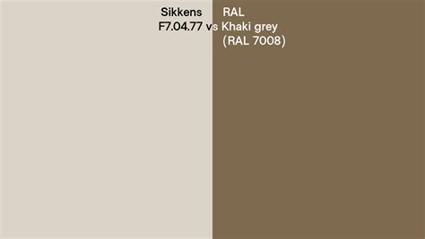 Sikkens F7 04 77 Vs Ral Khaki Grey Ral 7008 Side By Side Comparison