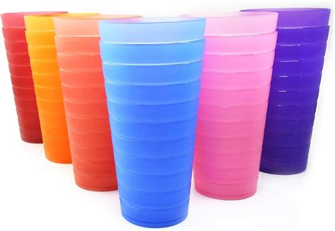 Unbreakable 32 Ounce Plastic Tumbler Drinking Glasses Set