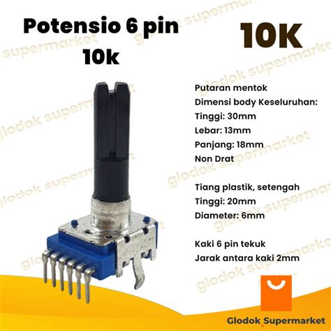 Potensio Pin K Stereo Kaki Tekuk As Cm Volume Mixer Lazada