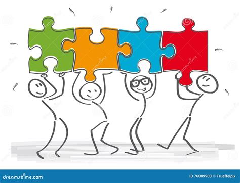 Teamwork puzzle stock illustration. Illustration of assemble - 76009903