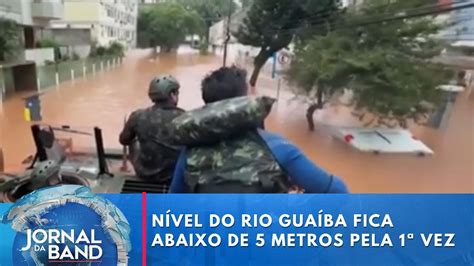 Nível do Rio Guaíba fica abaixo de 5 metros pela 1ª vez desde o último