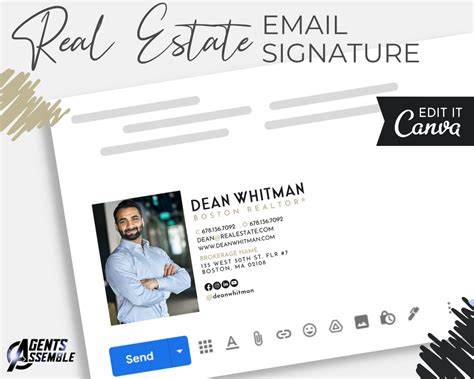 Real Estate Email Signature Template Modern Email Signature Etsy