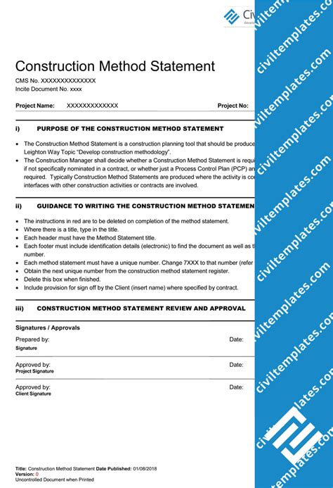 Quality Control Civil Engineering Templates