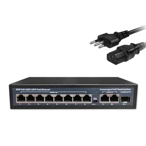 High Performance Full Gigabit Unmanaged Poe Network Ethernet Switch With 8 Poe Ports 2 Rj45