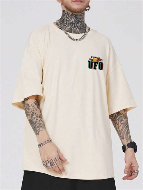 Romwe Street Life Men Cartoon Slogan Graphic Drop Shoulder Tee