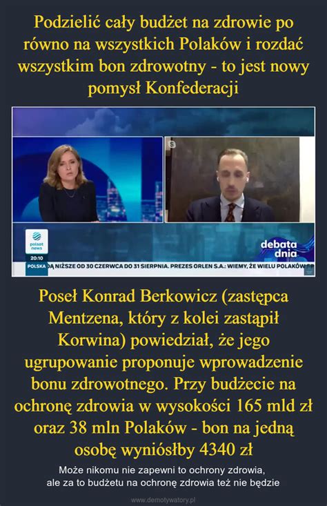 Podzielić cały budżet na zdrowie po równo na wszystkich Polaków i