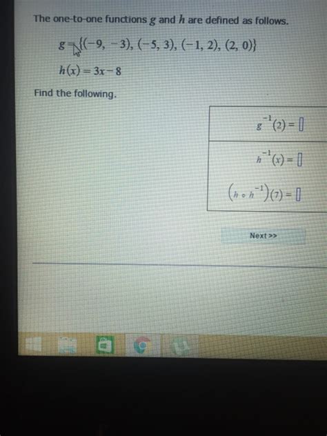 Solved The One To One Functions G And H Are Defined As