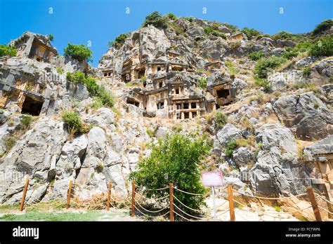 Lycian tombs in Myra, Turkey Stock Photo - Alamy