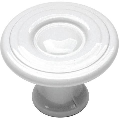 Hickory Hardware Conquest 1 1 8 In White Cabinet Knob P14402 W The