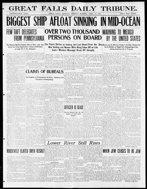 Rms Titanic News These First Stories Of The Sinking Disaster Dated