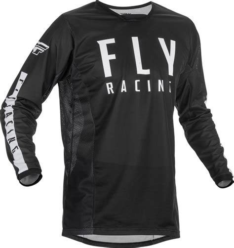 Fly Racing Kinetic Mesh Jersey Black White Aomc Mx