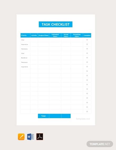 Google Docs Checklist Template