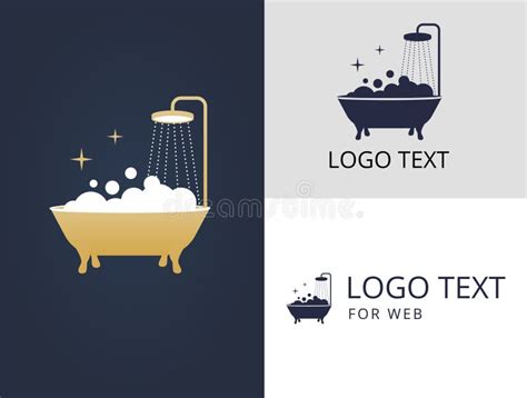 Luxury Logo Bath and Shower. Golden Icon Template with Text Stock ...