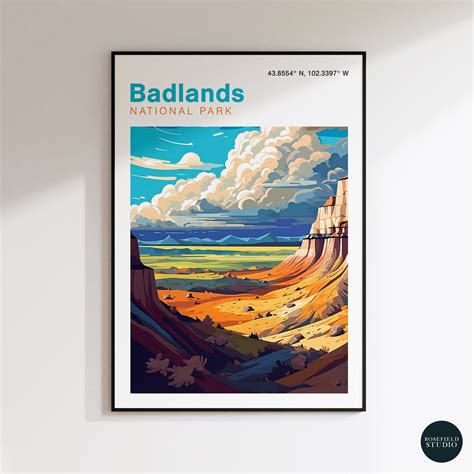 Badlands Print Badlands Poster Badlands National Park Poster - Etsy