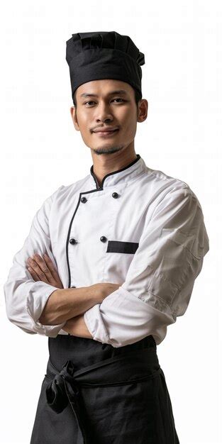 Premium Photo Arafed Asian Man In A Chefs Uniform Posing For A