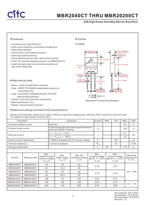 Mbr Ct Datasheet Citc