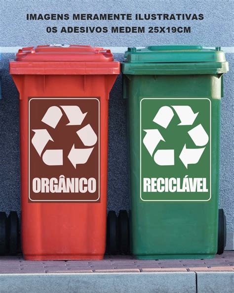 Adesivos Plixeiras Coleta Seletiva Reciclável Orgânico Mercadolivre