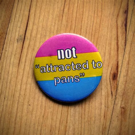 Pansexual Not Attracted To Pans Button Pan Pride Flag Etsy