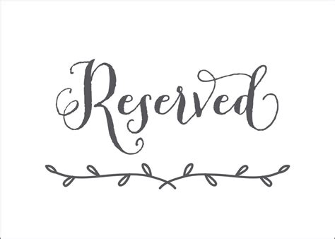 Reserved Template Free - Printable Templates