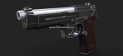 贝雷塔beretta M9 手枪模型三维模型 Cad模型网海量3d模型图纸免费下载。