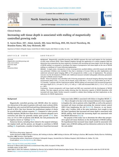 Pdf Increasing Soft Tissue Depth Is Associated With Stalling Of