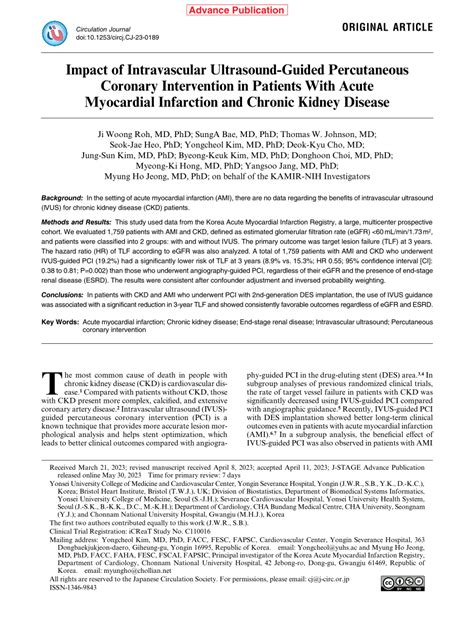 Pdf Impact Of Intravascular Ultrasound Guided Percutaneous Coronary