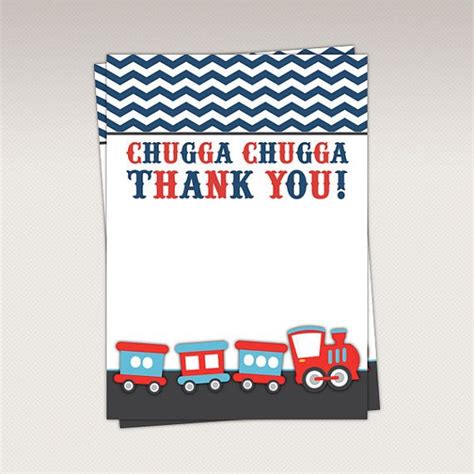 Choo Choo Train Thank You Card Thank You Favor Tags Note Card