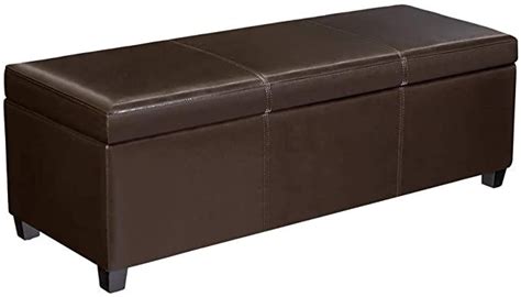 First Hill Fhw Madison Rectangular Faux Leather Storage Ottoman Bench