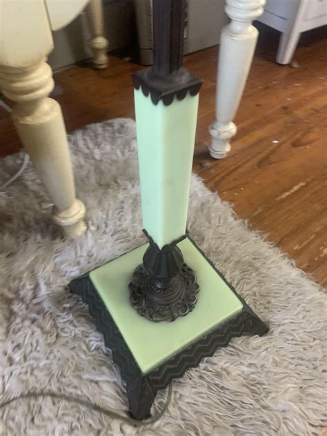 Found This 1920’s Uranium Glass Floor Lamp 12 R Thriftstorehauls