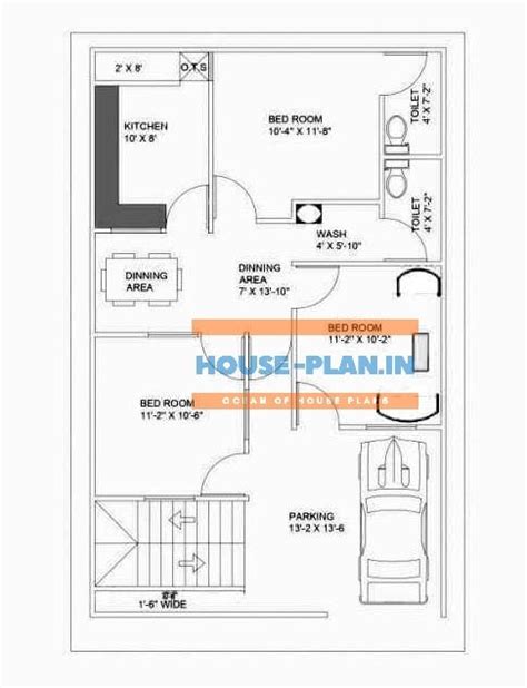 Indian House Plan With Car Parking Dining Room One Common Toilet