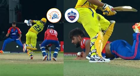 Csk Vs Dc मुकाबले में ललित यादव ने अपनी गेंद पर लपका अद्भुत कैच