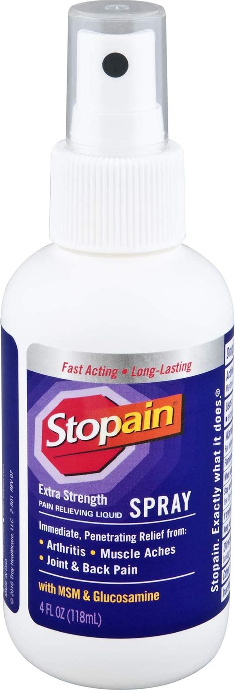 Stopain Extra Strength Pain Relief Spray 4 Fl Oz Relieves