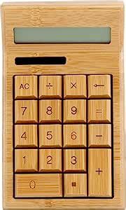 Amazon Omio Handcrafted Natural Bamboo Wooden Solar Calculator