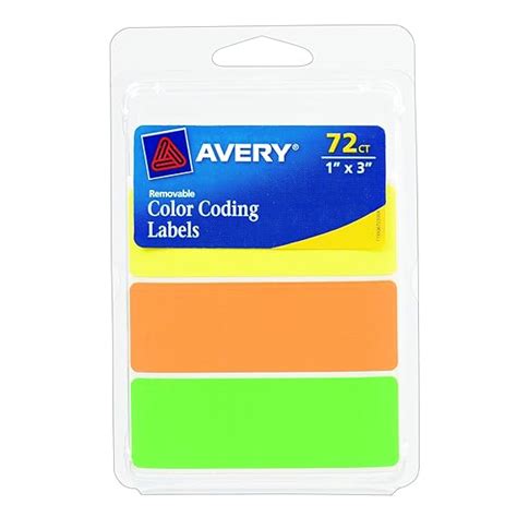 Avery Rectangular Color Coding Labels 1 X 3 Inches